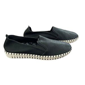 NEW Skechers Sepulveda Black Leather Slip On Sneakers Women's Size 8.5